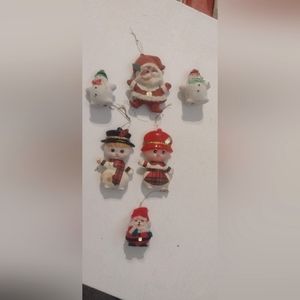Vintage Christmas Tree Ornaments.  Snowmen are Flocked